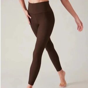 Athleta Ribbed High-Waist Leggings in Dark Brown